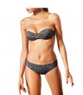 Softcup-Bikini schwarz-grau