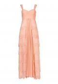 Spitzen-Abendkleid apricot Gr. 40