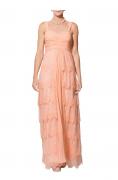 Spitzen-Abendkleid apricot Gr. 40