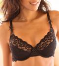 Spitzen-Bügel-BH mitSatin Bändern schwarz