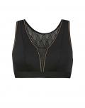 Sport-Bustier mitSpitze schwarz D-Cup