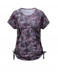 Sport-Druckshirt schwarz-mauve-gemustert