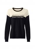 Statement-Pullover schwarz-champagner