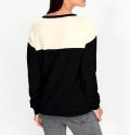 Statement-Pullover schwarz-champagner