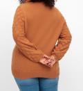 Stehkragenpullover mit Rautenmuster rostorange