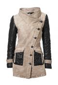 Stepp-Parka beige-schwarz