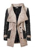 Stepp-Parka beige-schwarz