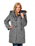 Steppjacke mit Webpelz grau