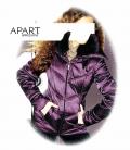 Steppjacke mit Webpelz lila