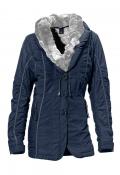 Steppjacke mit Webpelz marine