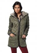 Steppjacke mit Webpelz oliv