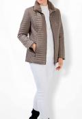 Steppjacke mit Webpelz taupe