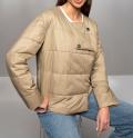 Steppjacke mit abnehmbarem Schal camel