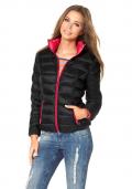 Steppjacke schwarz-pink