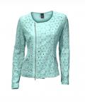 Stickerei-Bikerjacke mint