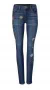 Stickereijeans blau