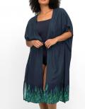 Strand-Kaftan mit Bordürendruck marine