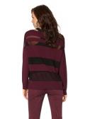 Streifen-Pullover bordeaux-schwarz