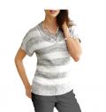 Streifen-Pullover grau-creme