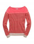 Streifen-Pullover rot-beige