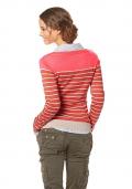 Streifen-Pullover rot-beige