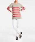 Streifenpullover beige-orange