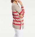 Streifenpullover beige-orange