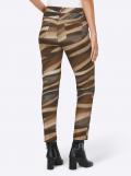 Stretch-Druckhose camel-grau