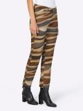 Stretch-Druckhose camel-grau