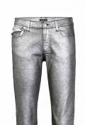 Stretch-Röhrenjeans silber