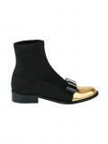 Stretch-Stiefelette schwarz-goldfarben