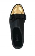 Stretch-Stiefelette schwarz-goldfarben