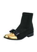 Stretch-Stiefelette schwarz-goldfarben