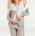 Strick-Twinset grau-beige