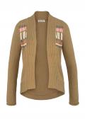 Strickjacke camel-bunt