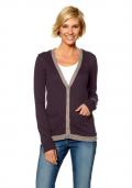 Strickjacke lila-taupe