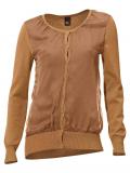 Strickjacke mit Chiffon camel