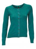 Strickjacke mit Chiffon petrol