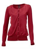 Strickjacke mit Chiffon rot