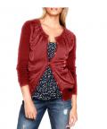 Strickjacke mit Chiffon rot