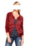 Strickjacke mit Chiffon rot