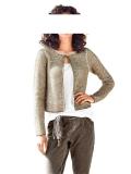 Strickjacke mit Pailletten khaki-sand