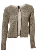 Strickjacke mit Pailletten khaki-sand Gr. 38