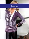 Strickjacke mit Perlen lila-grau