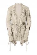 Strickjacke mit Strass beige-bedruckt