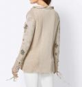 Strickjacke mit Strass beige-bedruckt