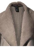 Strickjacke mit Webpelz braun