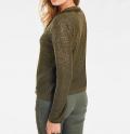 Strickjacke oliv-goldfarben