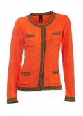 Strickjacke orange-khaki