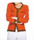 Strickjacke orange-khaki